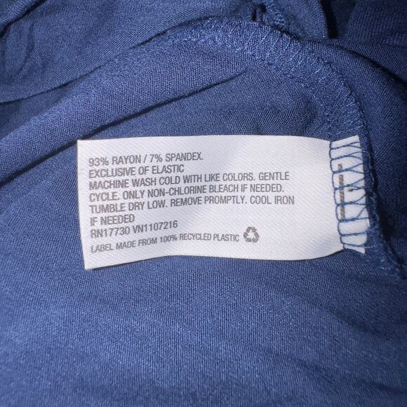 The Nines by Hatch Blue Ruffle Sleeve Smocked Dress Women's Size Large - Picture 6 of 7